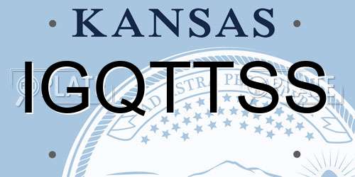 IGQTTSS Kansas License Plate