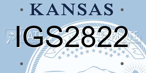 IGS2822 Kansas License Plate