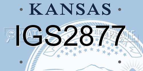 IGS2877 Kansas License Plate