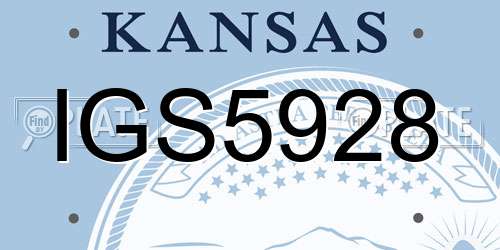 IGS5928 Kansas License Plate