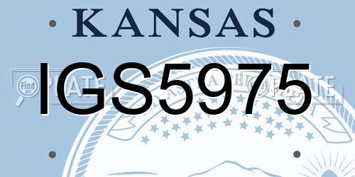 IGS5975 Kansas License Plate