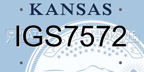 IGS7572 Kansas License Plate