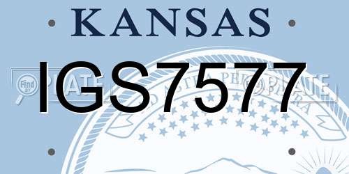 IGS7577 Kansas License Plate