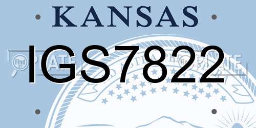 IGS7822 Kansas License Plate