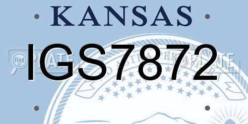 IGS7872 Kansas License Plate