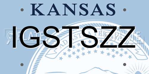 IGSTSZZ Kansas License Plate