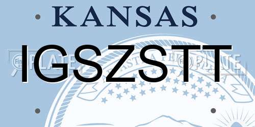 IGSZSTT Kansas License Plate