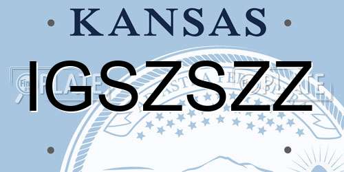 IGSZSZZ Kansas License Plate