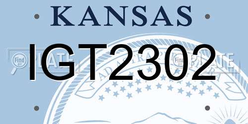 IGT2302 Kansas License Plate
