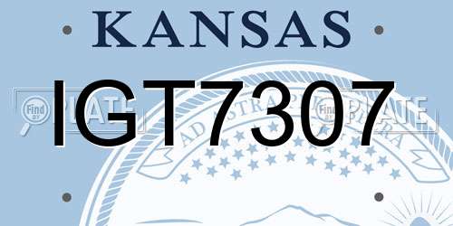 IGT7307 Kansas License Plate