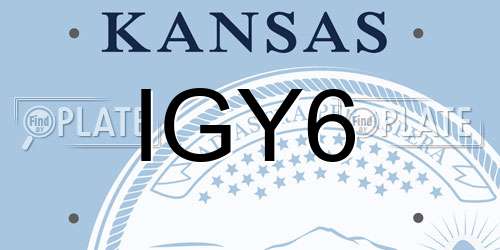 IGY6 Kansas License Plate