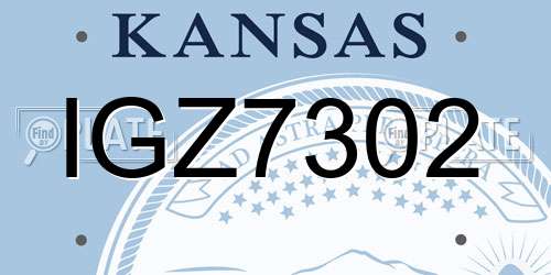 IGZ7302 Kansas License Plate