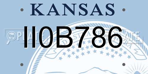 II0B786 Kansas License Plate