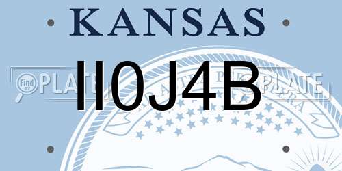 II0J4B Kansas License Plate