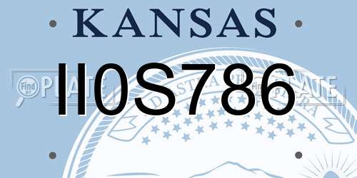 II0S786 Kansas License Plate