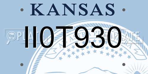 II0T930 Kansas License Plate