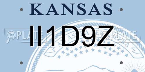 II1D9Z Kansas License Plate