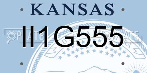 II1G555 Kansas License Plate