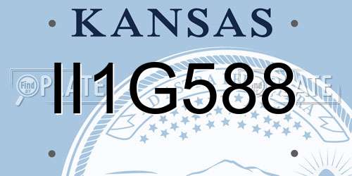 II1G588 Kansas License Plate