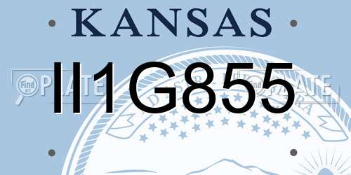 II1G855 Kansas License Plate