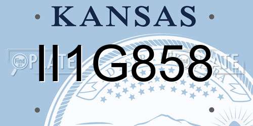 II1G858 Kansas License Plate