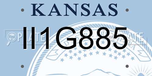 II1G885 Kansas License Plate