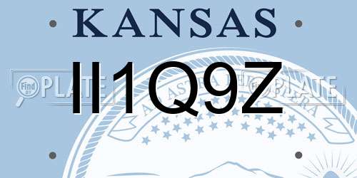 II1Q9Z Kansas License Plate