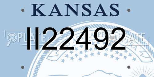 II22492 Kansas License Plate