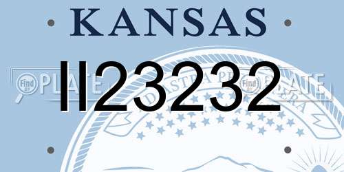 II23232 Kansas License Plate