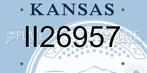 II26957 Kansas License Plate