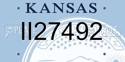 II27492 Kansas License Plate