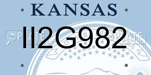 II2G982 Kansas License Plate