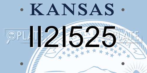 II2I525 Kansas License Plate