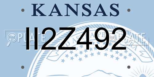 II2Z492 Kansas License Plate