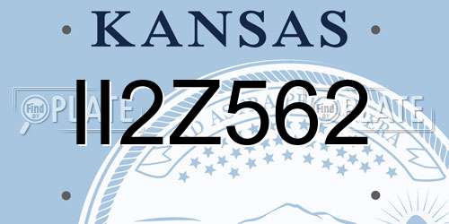 II2Z562 Kansas License Plate
