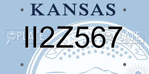 II2Z567 Kansas License Plate