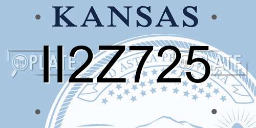 II2Z725 Kansas License Plate