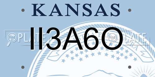 II3A6O Kansas License Plate