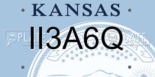 II3A6Q Kansas License Plate