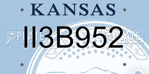 II3B952 Kansas License Plate