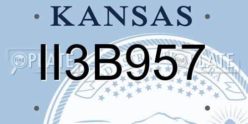 II3B957 Kansas License Plate