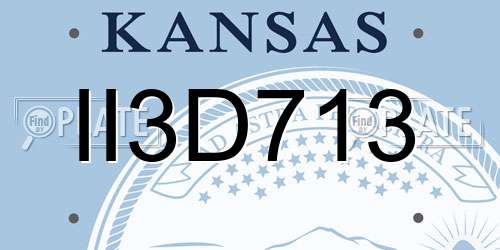 II3D713 Kansas License Plate