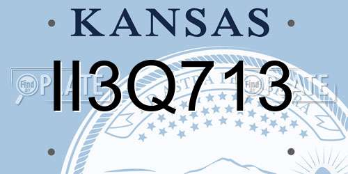 II3Q713 Kansas License Plate