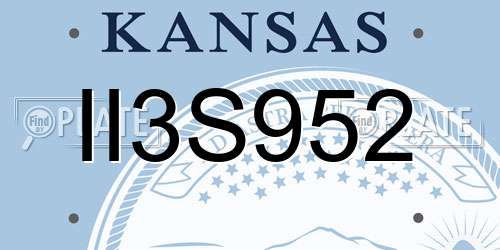 II3S952 Kansas License Plate