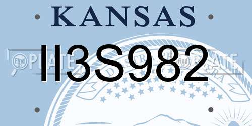 II3S982 Kansas License Plate