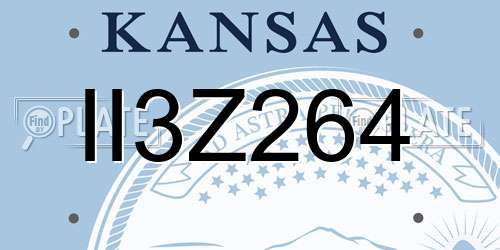 II3Z264 Kansas License Plate