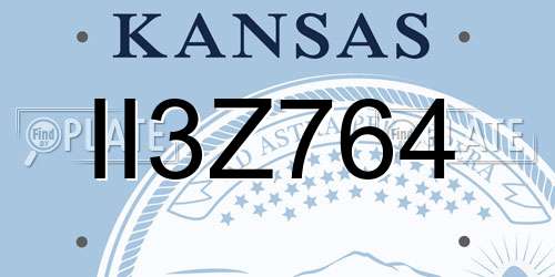 II3Z764 Kansas License Plate
