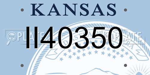 II40350 Kansas License Plate