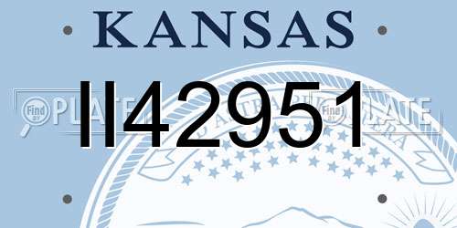 II42951 Kansas License Plate