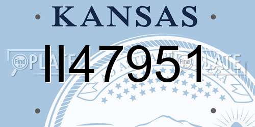 II47951 Kansas License Plate